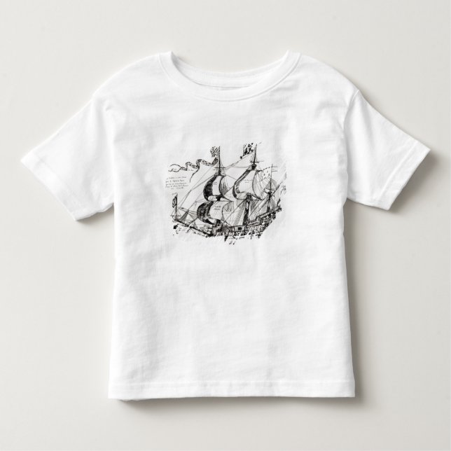 Camiseta Infantil Navio de Jacques Cartier, 'Rarete Indes (Frente)