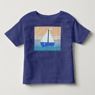 Camiseta Infantil Navio de navegação em ondas oceânicas