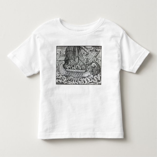 Camiseta Infantil Navio de Viking (Frente)