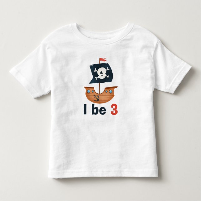 Camiseta Infantil Navio Pirata Personalizar Aniversário (Frente)