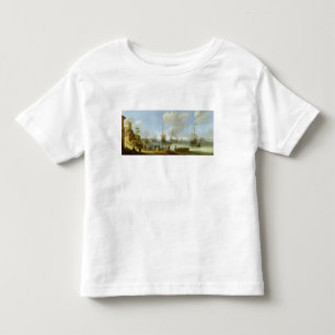Camiseta Infantil Navios de guerra holandeses em um estuário
