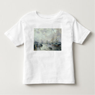 Camiseta Infantil Navios de navigação no porto de Hamburgo, 1889