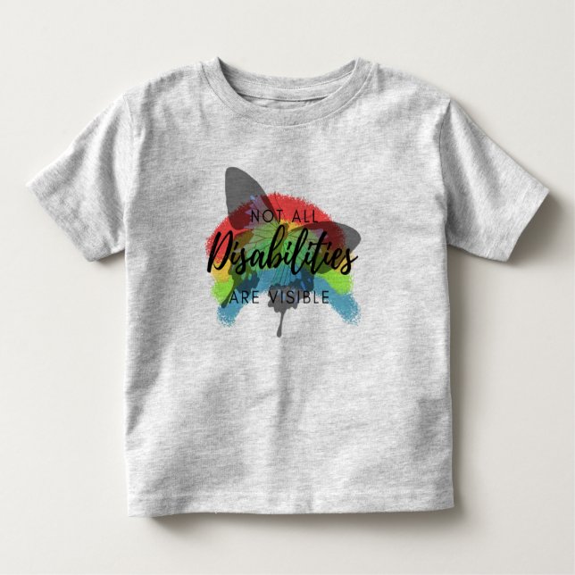 Camiseta Infantil Nem todas as deficiências são borboletas visíveis  (Frente)