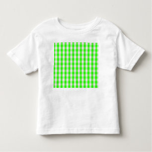 Camiseta Infantil Neon Green Gingham Patterno de Shirley Taylor