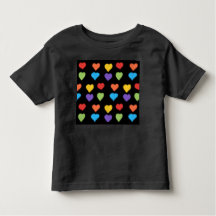 Neon Hearts Toddler's T-Shirt (Black Multi)