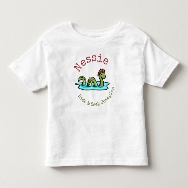 Camiseta Infantil Nessie, o monstro do Ness Loch, o campeão de Ocult (Frente)