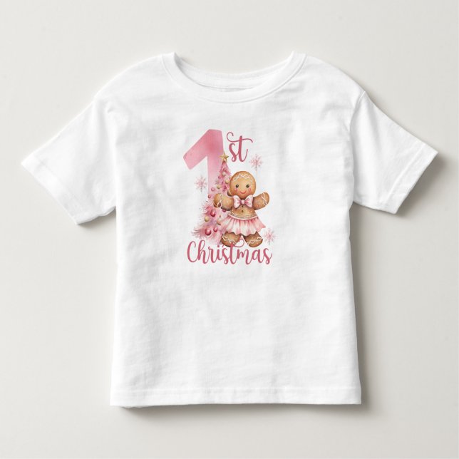 Camiseta Infantil Neve de Aquarela de Natal Elegante (Frente)
