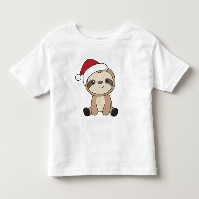 Camiseta Infantil Neve de Natal Lenta Animais de inverno Lama Todd (Frente)