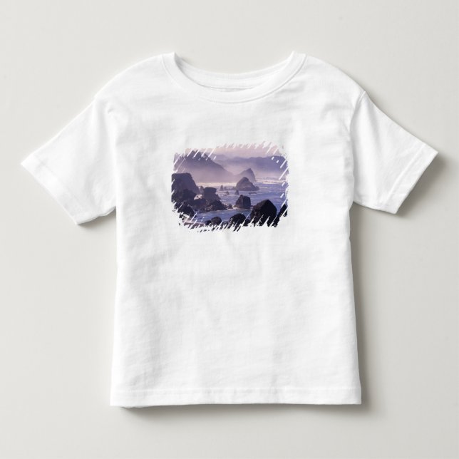 Camiseta Infantil Névoa matinal ao longo da costa do Oregon perto de (Frente)