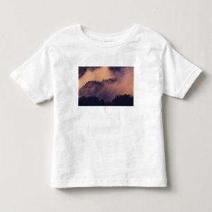 Camiseta Infantil Nevoeiro de inverno no vale ao pôr do sol a partir