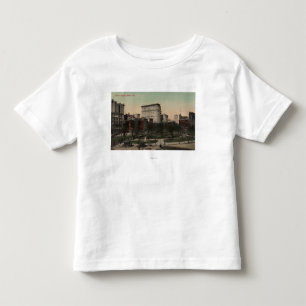 Camiseta Infantil New York, NY - opinião quadrada da união, carros