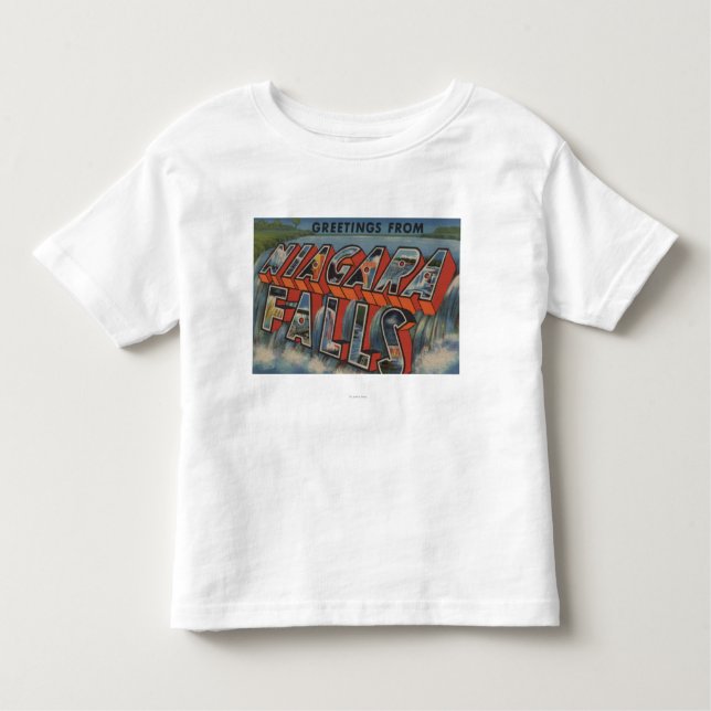 Camiseta Infantil Niagara Falls, New York - grandes cenas 3 da letra (Frente)