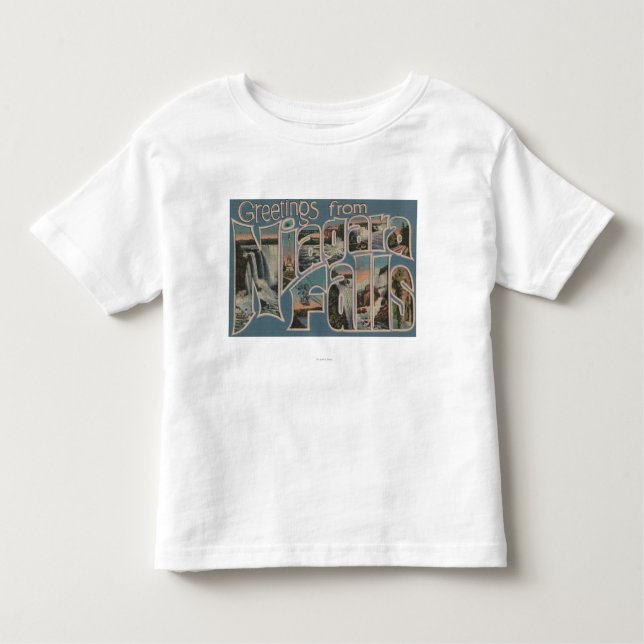 Camiseta Infantil Niagara Falls, New York - grandes cenas 4 da letra (Frente)