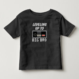 Camiseta Infantil Nivelamento até o irmão grande do jogo de vídeo