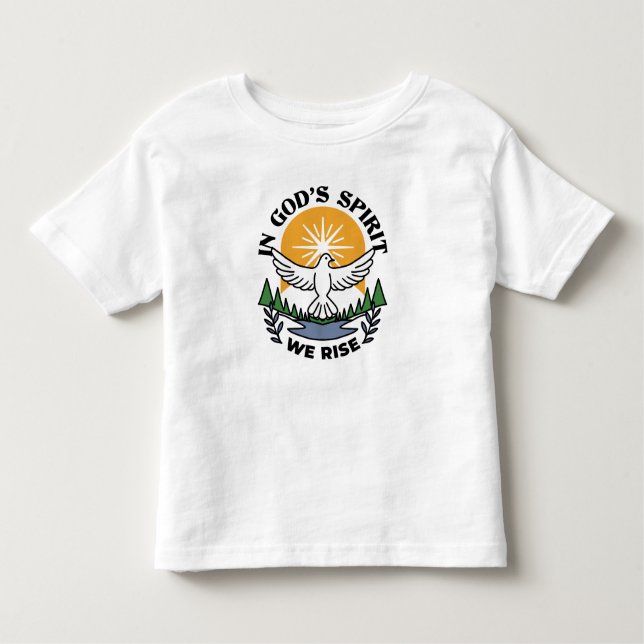 Camiseta Infantil No espírito de Deus que levanta - fé e liberdade (Frente)
