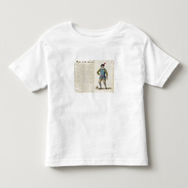 Camiseta Infantil Nobre que joga o futebol, Venetian (manuscrito) (Frente)