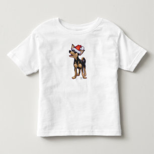 Camiseta Infantil Noite estrelado Chihuhua festivo no chapéu do