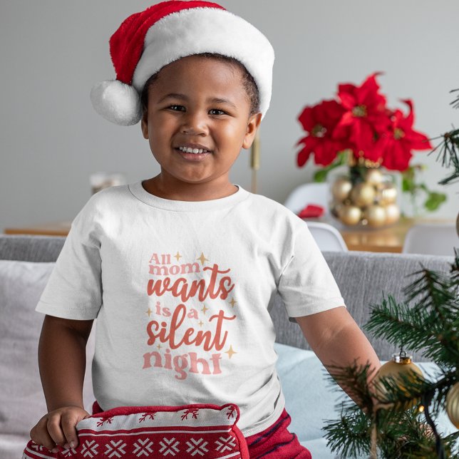 Camiseta Infantil Noite Silenciosa de Natal Engraçado e Bonita (Criador carregado)