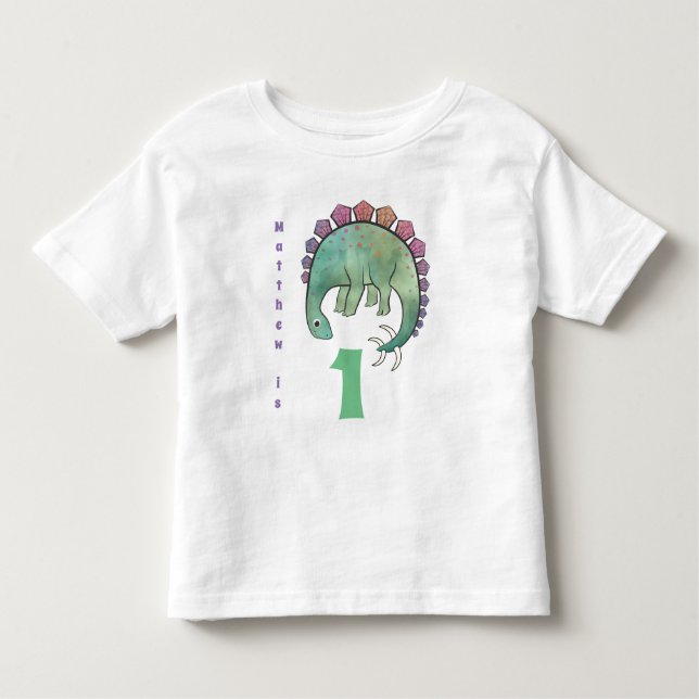 Camiseta Infantil Nome adicional e idade do primeiro aniversario do  (Frente)