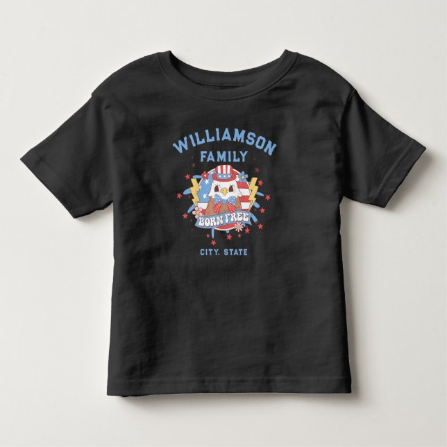 Camiseta Infantil Nome da Família Personalizada Local Estado Cidade  (Frente)