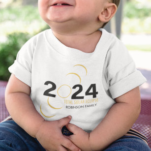 Camiseta Infantil Nome da Família Personalizável do Eclipse Solar To