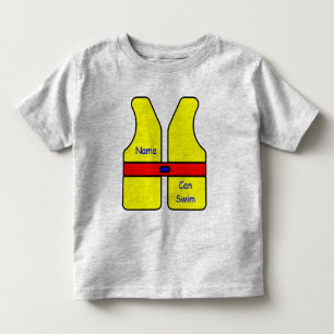 Camiseta Infantil Nome da Jaqueta de vida Eu posso Natação Toddler T