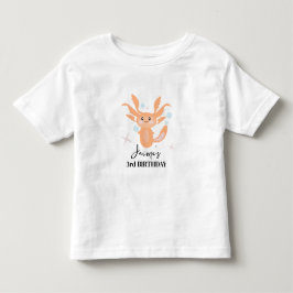 Camiseta Infantil Nome de aniversário de criatura do oceano Axolote