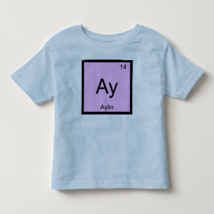 Camiseta Infantil Nome de Aylin Elemento Químico Tabela Periódica