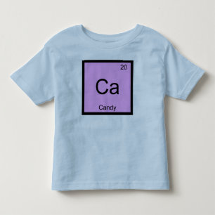 Camiseta Infantil Nome de Doce Química Elemento Tabela Periódica