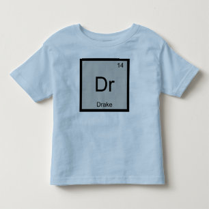 Camiseta Infantil Nome de Drake Química Elemento Tabela Periódica