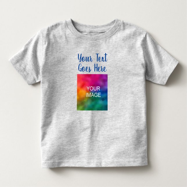 Camiseta Infantil Nome de Texto Digitado Carregar Sua Própria Cinza  (Frente)