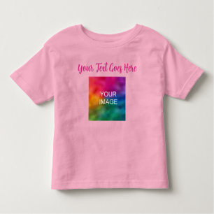 Camiseta Infantil Nome de Texto do Script Rosa Carregar Sua Própria