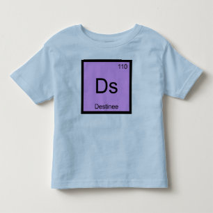 Camiseta Infantil Nome Destino Elemento Químico Tabela Periódica
