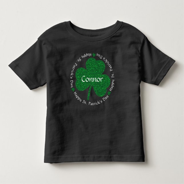 Camiseta Infantil Nome do costume do dia de St Patrick feliz (Frente)