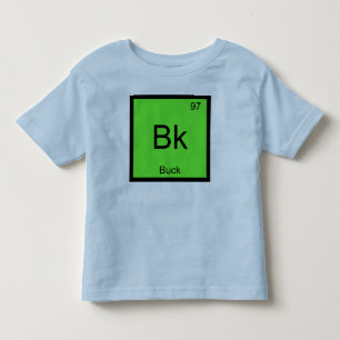 Camiseta Infantil Nome do elemento químico da tabela periódica Buck