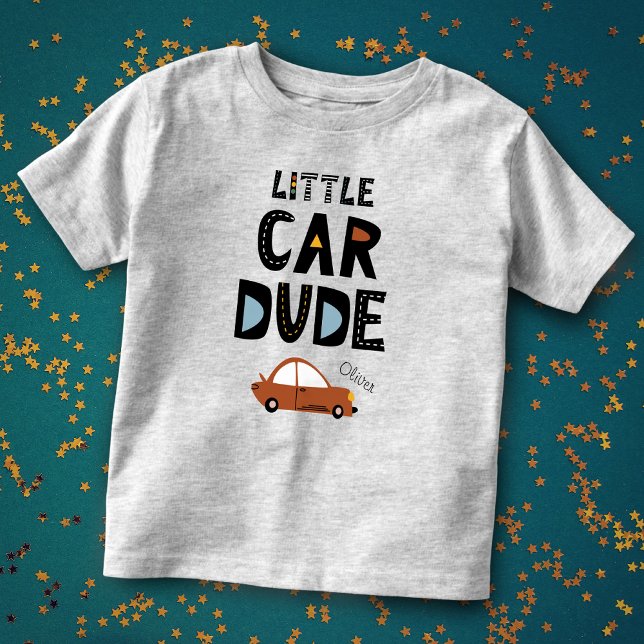 Camiseta Infantil Nome do Homem de Carro Pequeno (Criador carregado)