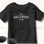 Camiseta Infantil Nome do Portador do Anel de Segurança do Anel<br><div class="desc">Faça com que o seu portador sinta-se especial com esta t-shirt de segurança do anel. Clique em - personalizar - para adicionar facilmente seu nome personalizado. Na moda e design branco.</div>