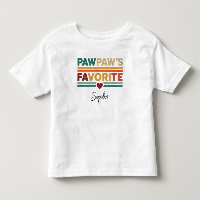 Camiseta Infantil Nome do Script Moderno Simples Retro Favorito do V (Frente)
