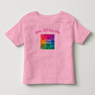 Camiseta Infantil Nome do texto do script personalizado Rosa Carregu
