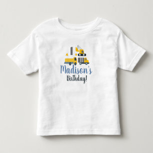 Camiseta Infantil Nome do Veículo da Festa de Aniversário de Constru