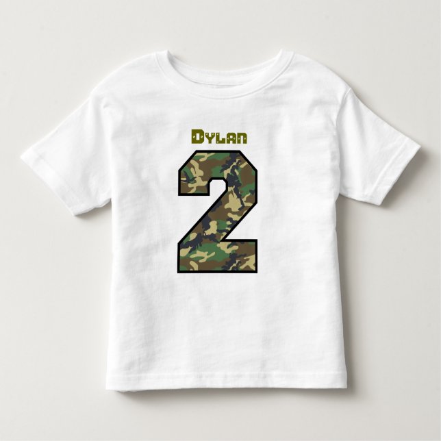 Camiseta Infantil Nome feito sob encomenda V028 de Camo do segundo (Frente)