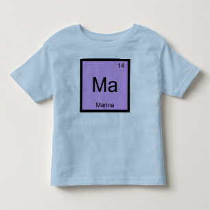 Camiseta Infantil Nome Marina Química Elemento Tabela Periódica