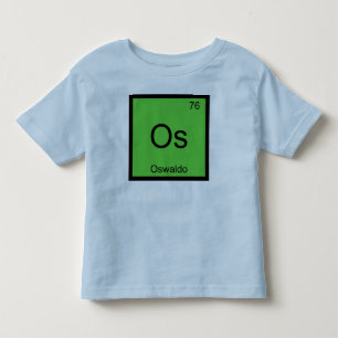 Camiseta Infantil Nome Oswaldo Química Elemento Tabela Periódica
