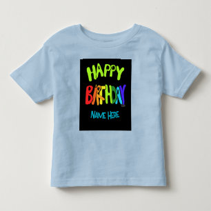 Camiseta Infantil Nome personalizado Bright e Parabéns