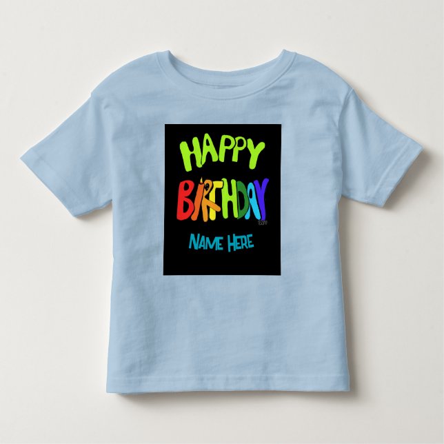 Camiseta Infantil Nome personalizado Bright e Parabéns (Frente)