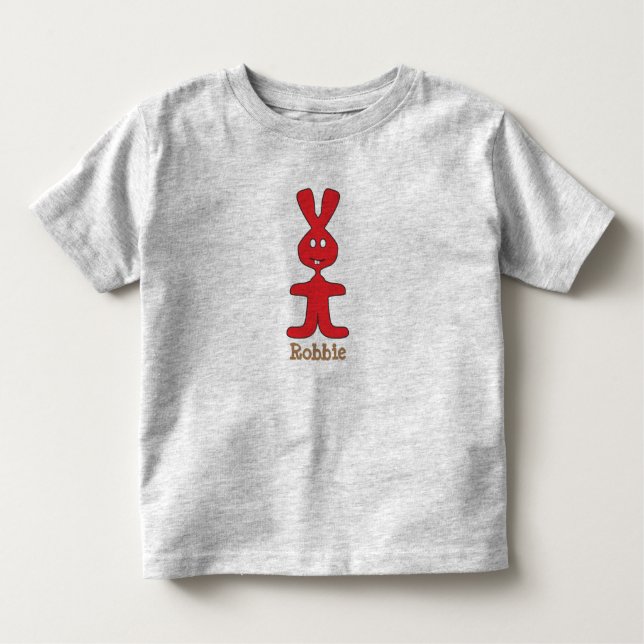 Camiseta Infantil nome personalizado coelho vermelho (Frente)