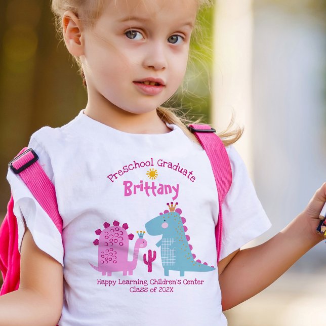 Camiseta Infantil Nome Personalizado do Dinossauro para Graduação de (Criador carregado)