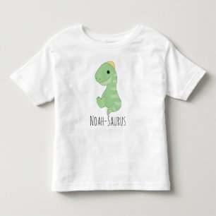 Camiseta Infantil Nome Personalizado do Dinossauro Verde Gelado - Sa