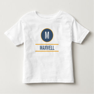 Camiseta Infantil Nome personalizado do monograma texto modelo T-Shi