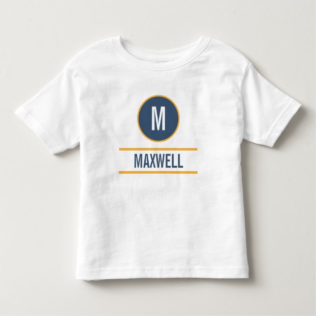 Camiseta Infantil Nome personalizado do monograma texto modelo T-Shi (Frente)